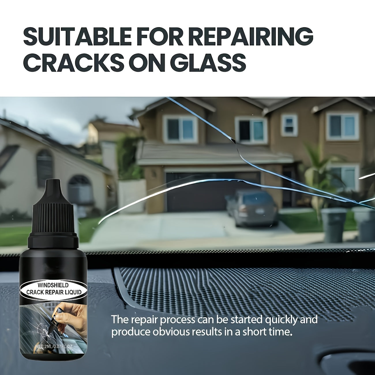 15-Minute Windshield Crack Repair Kit | Save Over $200 Compared to Replacement, Portable Adhesive, Clear Vision, Fix Deep Cracks Without Professional Tools, Fast Results A Father'S Day Gift