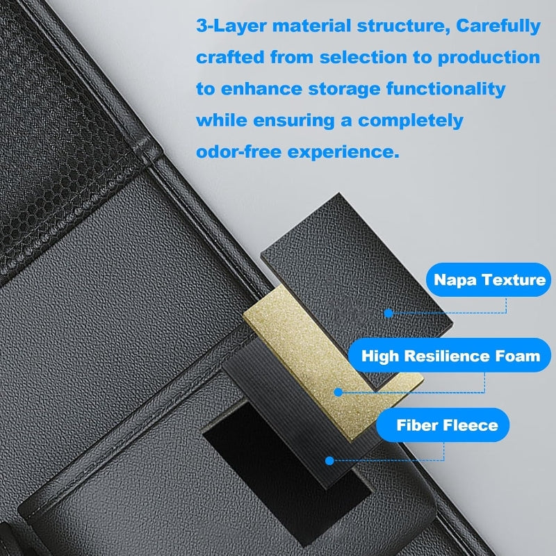 1/ 2pcs Faux Leather Car Backrest Organizer with Foldable Table Holder, Car Seat Backrest Protection Pad, And Foldable Car Seat Organizer with Tablet Stand