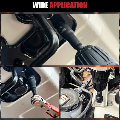 AMM 39pcs Magnetic Nut Driver Kit for Impact Drills, Featuring Both Metric And SAE Impact Driver Bits, a Bit Extension, And a Drill Bit Adapter with a 1/4" Hex Shank Made of Cr-V Steel