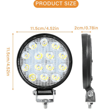 14000LM Circular Light Strip Light Group 4.5 Inches White Light 140W Beam Mini Off-road Driving Work Light 9-30V LED Off-road Floodlight Car Truck Tractor SUV Excavator Ship