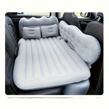 Luxury Premium Black And Stylish Beige Car Inflatable Mattress, Portable And Foldable, with PVC Flocking, Including Storage Bag, Air Pump And Two Pillows, Two Piers, Perfect for RVs, Trucks, And Foldable Beds In The Back Seat Of The Car Seat