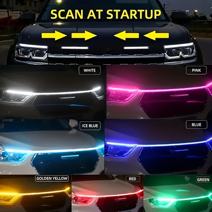Car Decorative Lights, Start Scanning Lights, Hood Lights, Engine Hood Lights, Grille LED Lights, Modified Flow Light Strips