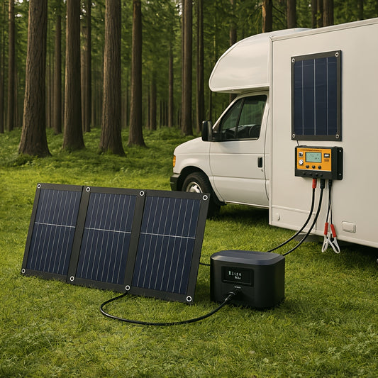 2026 New 18V Portable Solar Charging Kit with 100A Smart Controller for Camping RV Travel Fishing Caravan Off-Grid Outdoor Power Holiday, Without Battery