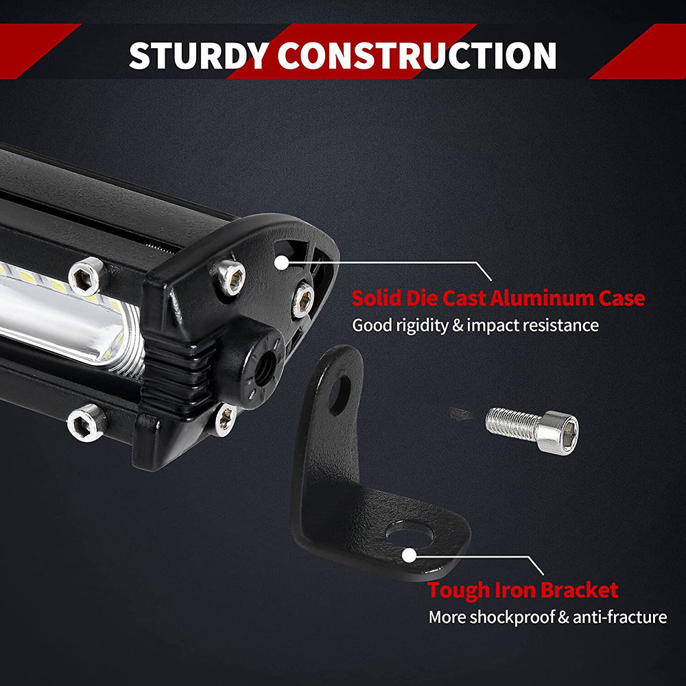 Ultra Slim LED Bar 20 Inch 180W Offroad Light Single Row 12V 24V LED Work Lamp For Auto ATV SUV Tractor Boat Light Bar