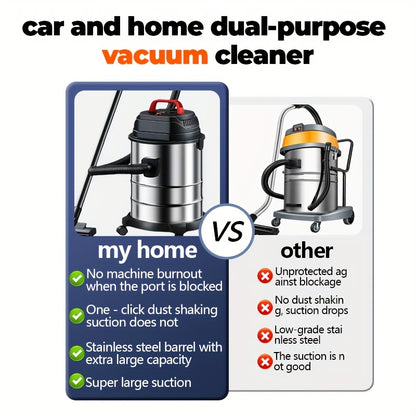 Wet Dry Vacuum Cleaner 5.28–6.6 Gal – High-Power Shop Vac, Super Suction, Efficient Filtration, for Car & Home