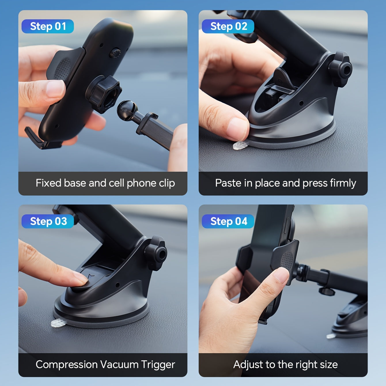 Upgraded Truck Magnetic Mobile Phone Stand - Adjustable Arm with Ergonomic Grip, Strong Suction Cup And Elliptical Design, Compatible with iPhone, Samsung, Android Smartphones, General Motors, Fashion Accessories, Texture Anti Slip Pad