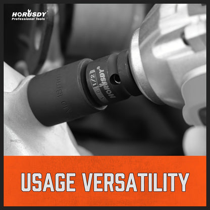 HORUSDY 5 PC Impact Socket Adapter Set - Standard SAE Size, Cr-V Steel, Impact Driver & Wrench Conversion Kit, Locking Impact Socket Adapters & Reducer Set, Ball Detent 1/4 3/8 1/2 3/4 Inch - For Mechanics & DIY Enthusiasts - Ideal for Automotive Repair &