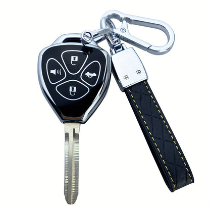 Toyota Key Fob Cover Case TPU – Camry RAV4 Corolla 4Runner Avalon Venza Yaris Land Cruiser Protector Shell, Blue & Purple