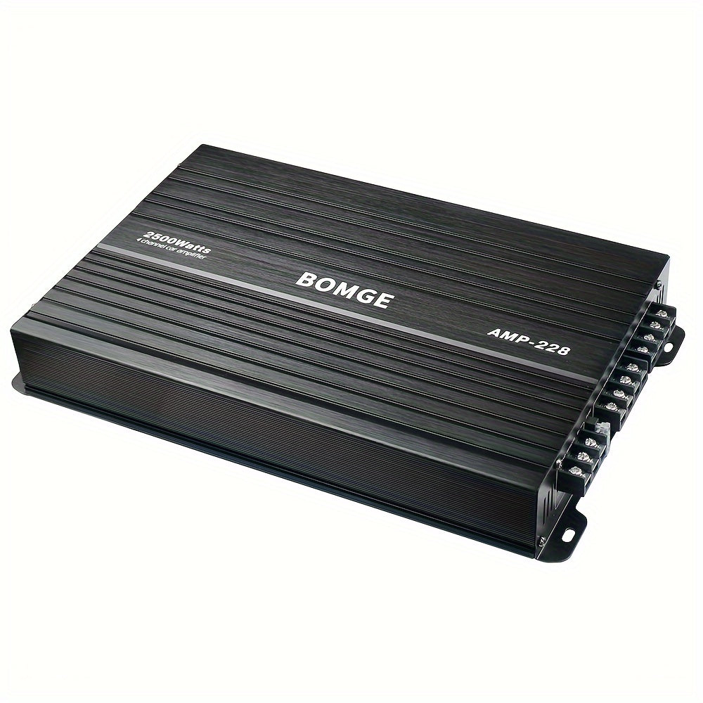 BOMGE Professional 4 Channel Amplifier Dub 4 Channel Car Amplifier AMP228 Vehicle Amplifier 2500 Watts Max for Subwoofers And Speakers