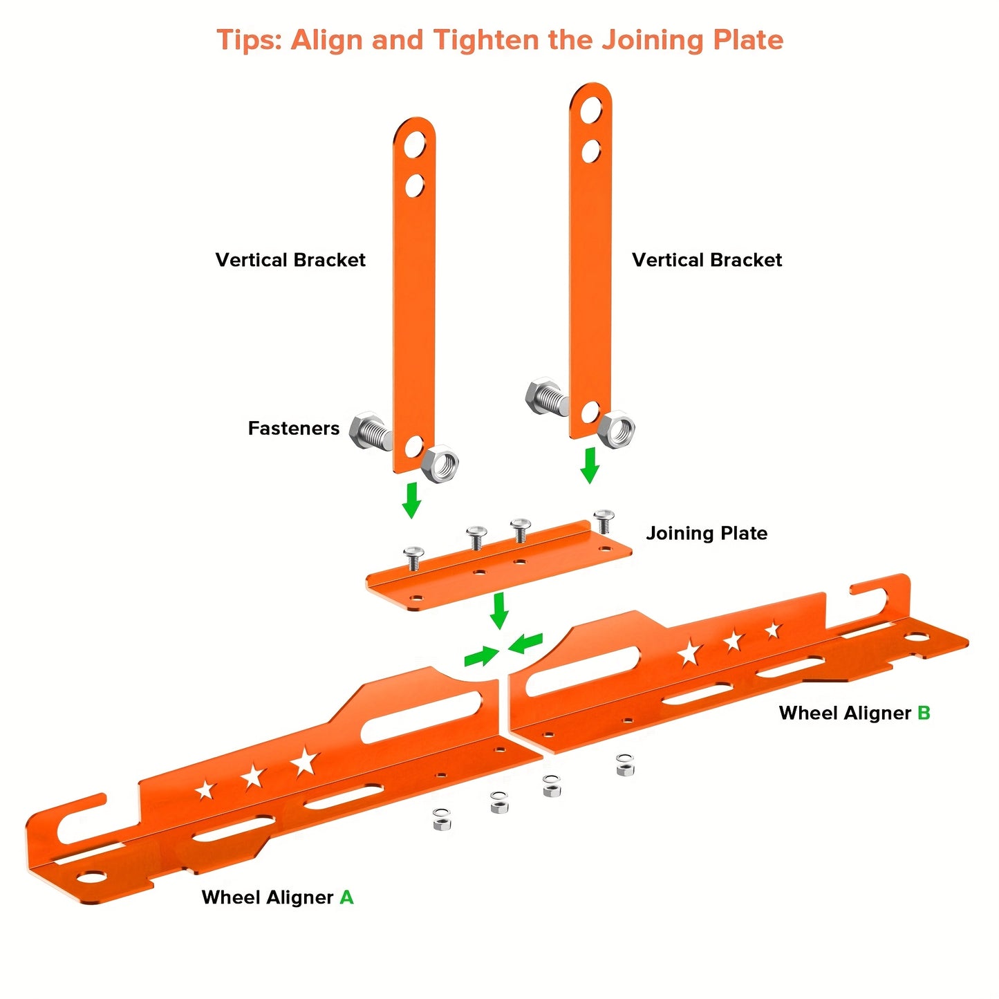 A Pair of Red Wheel Alignment Tools with 2 Measuring Bands, Household Car Toe Angle Positioning, Camber Angle Positioning Plate, Car Positioning Tool Kit, Toe Angle Plate