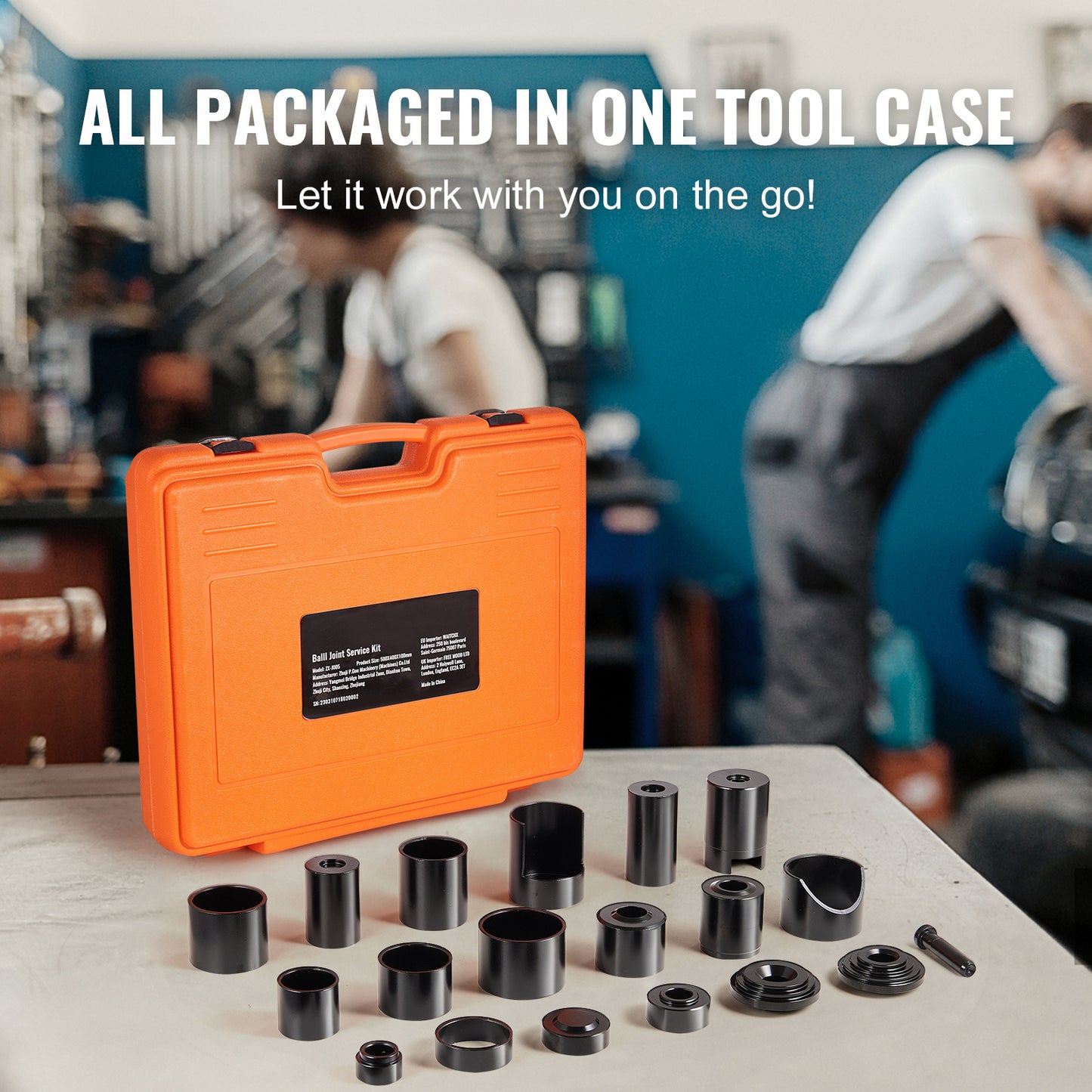 VEVOR Ball Joint Press Kit C-press Ball Joint Tools 10 pcs/21 pcs/23 pcs Automotive Repair Kit, Heat treatment of C-type clamps and screws/All heat treatment