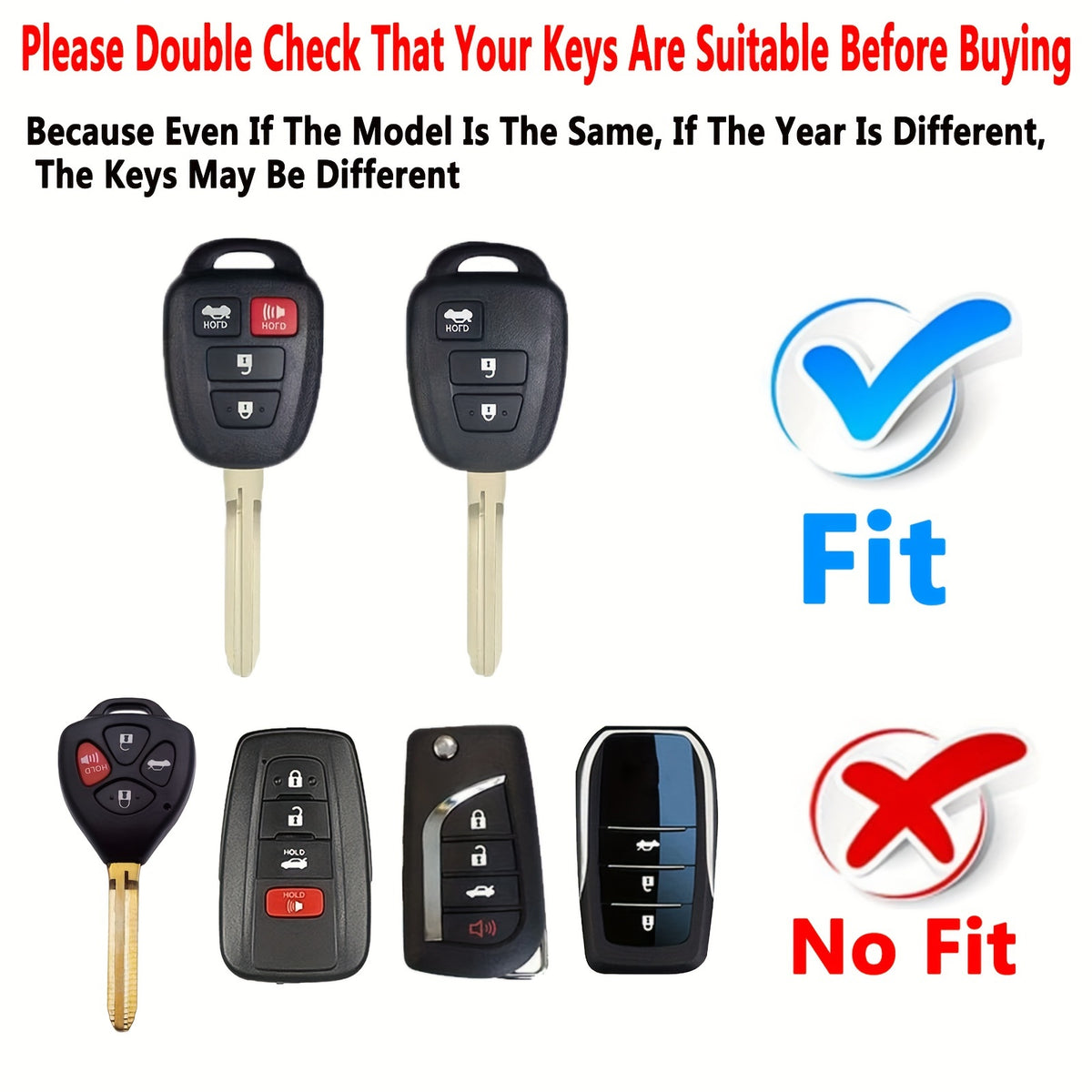 Toyota Key Fob Cover Case TPU - Fits Highlander Camry RAV4 Corolla Tacoma Avalon Venza Yaris Scion 2010-2019, Soft Protective Shell, Black White Purple