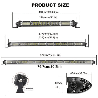 30Inch 20Inch Led Work Light Bars - Bright, Durable for Pickups, Atvs, Utvs, Suvs & Boats Off Road, Without Battery