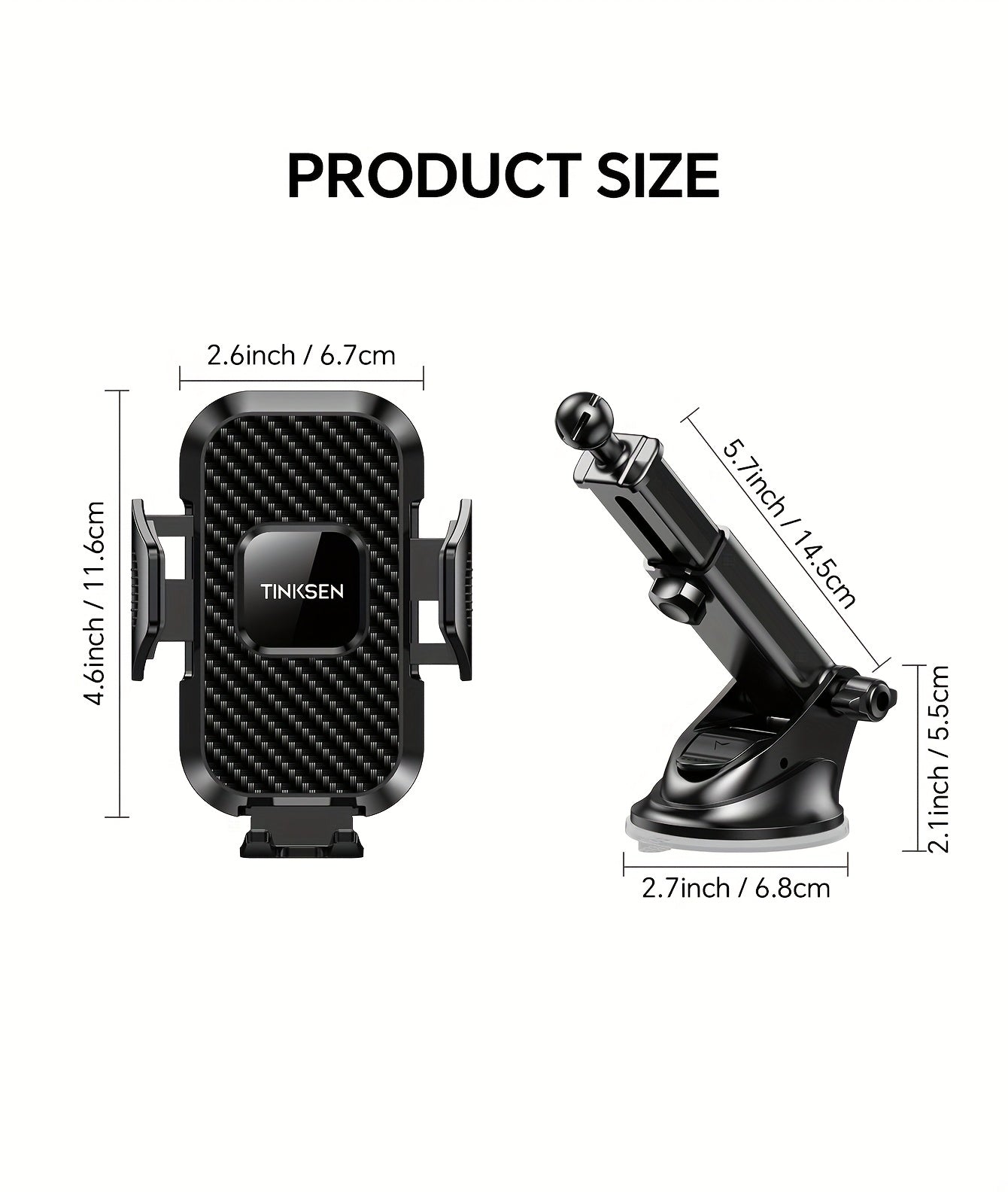 Upgraded Truck Magnetic Mobile Phone Stand - Adjustable Arm with Ergonomic Grip, Strong Suction Cup And Elliptical Design, Compatible with iPhone, Samsung, Android Smartphones, General Motors, Fashion Accessories, Texture Anti Slip Pad