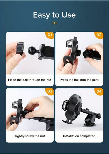 Universal Car Dashboard Phone Holder | Adjustable, Compatible with All Mobile Phones, ABS Material, For Safe Navigation and Hands-free Calling - A Gift for Yourself