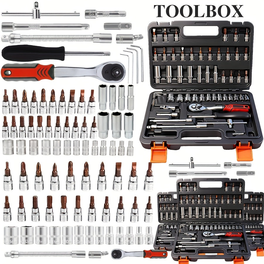 899/52pcs Professional Tool Set, Multi-functional Toolbox, Portable Design, For Home And Car Repair, A Tool Set For Enthusiasts And Professionals, A Gift For Friends, Local Shipping