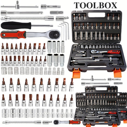 899/52pcs Professional Tool Set, Multi-functional Toolbox, Portable Design, For Home And Car Repair, A Tool Set For Enthusiasts And Professionals, A Gift For Friends, Local Shipping