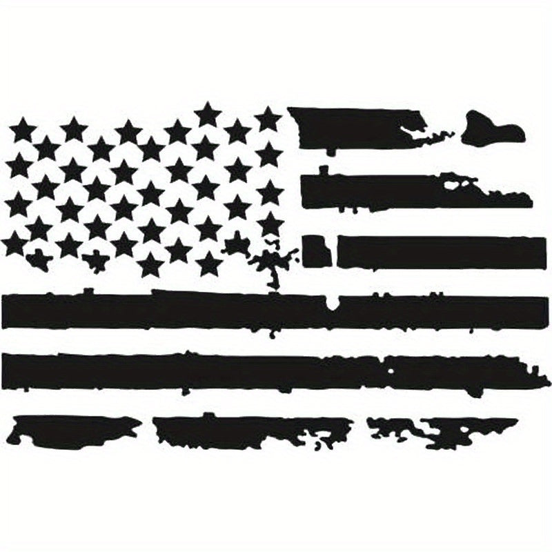 2D Flat, 250th Anniversary of the Founding of the United States Flag, Cracked American Flag Totem Hood Car Sticker, Burst Flag Hood Decal, Car Decoration Sticker, Easter/Men's Car Modification Gift, 2D Flat Transparent Background with Smooth Surface