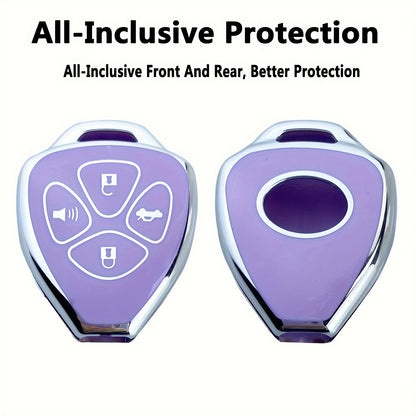 Toyota Key Fob Cover Case TPU – Camry RAV4 Corolla 4Runner Avalon Venza Yaris Land Cruiser Protector Shell, Blue & Purple