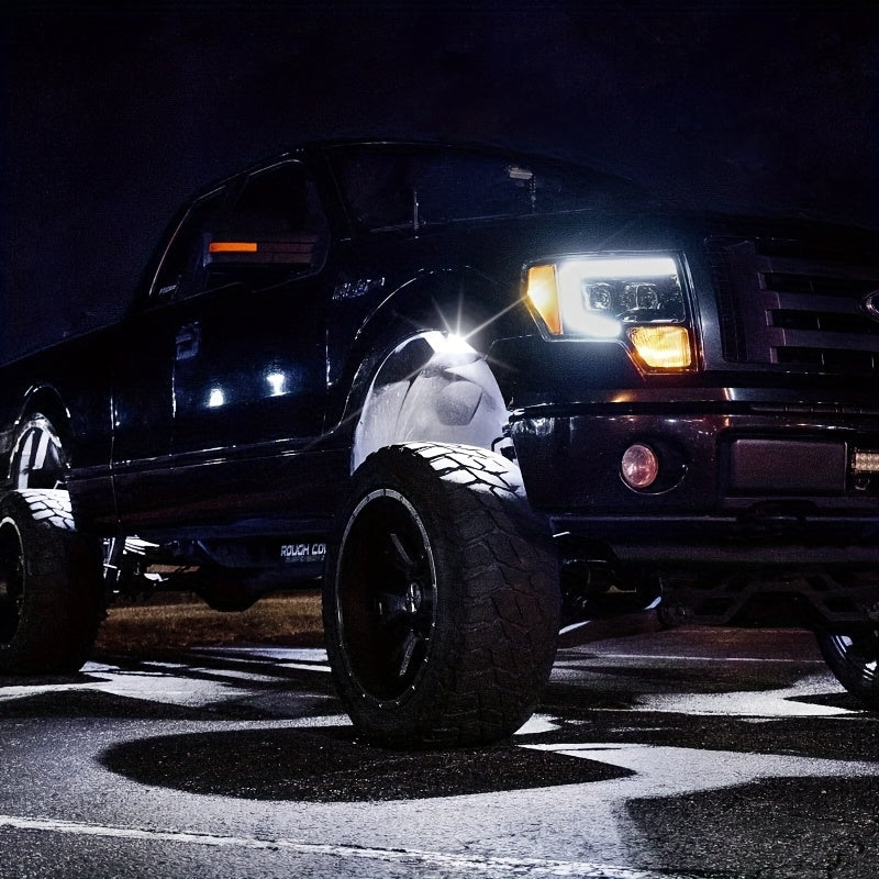 RGB-IC LED Rock Light Kit 4 or 8 Pods, APP & RF Control, Chasing Dream Color Underglow Downlight with Music Mode, 12V for Truck UTV Golf Cart Off-Road Vehicle
