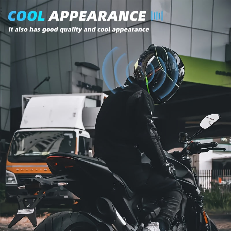 Motorcycle Helmet Bluetooth Headphones – Wireless 6.0, Hi-Fi Stereo, Noise Cancellation, Hands-Free Calls | RGB Atmosphere Light & Standard Variants