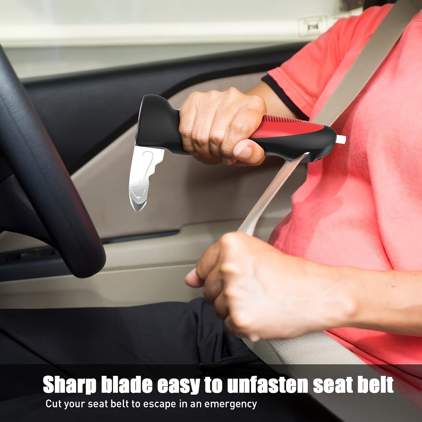 Vehicle Support Handle for The Elderly And Disabled Portable Vehicle Door Assist Handle with LED Lights, Seat Belt Circuit Breaker And Window Breaker