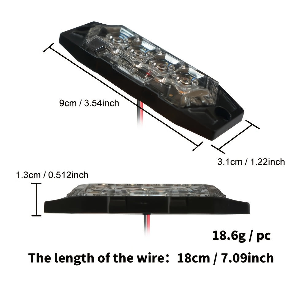 12pcs New Upgraded 12V-24V Universal LED Light for Atv Utv Boat Bike-Heavy-Duty Off-Road with Amber/Red/White, 12-24V Vehicle