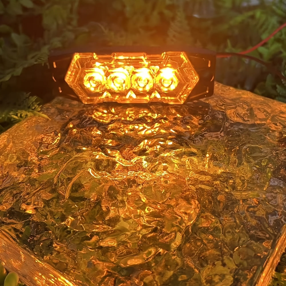 12pcs New Upgraded 12V-24V Universal LED Light for Atv Utv Boat Bike-Heavy-Duty Off-Road with Amber/Red/White, 12-24V Vehicle