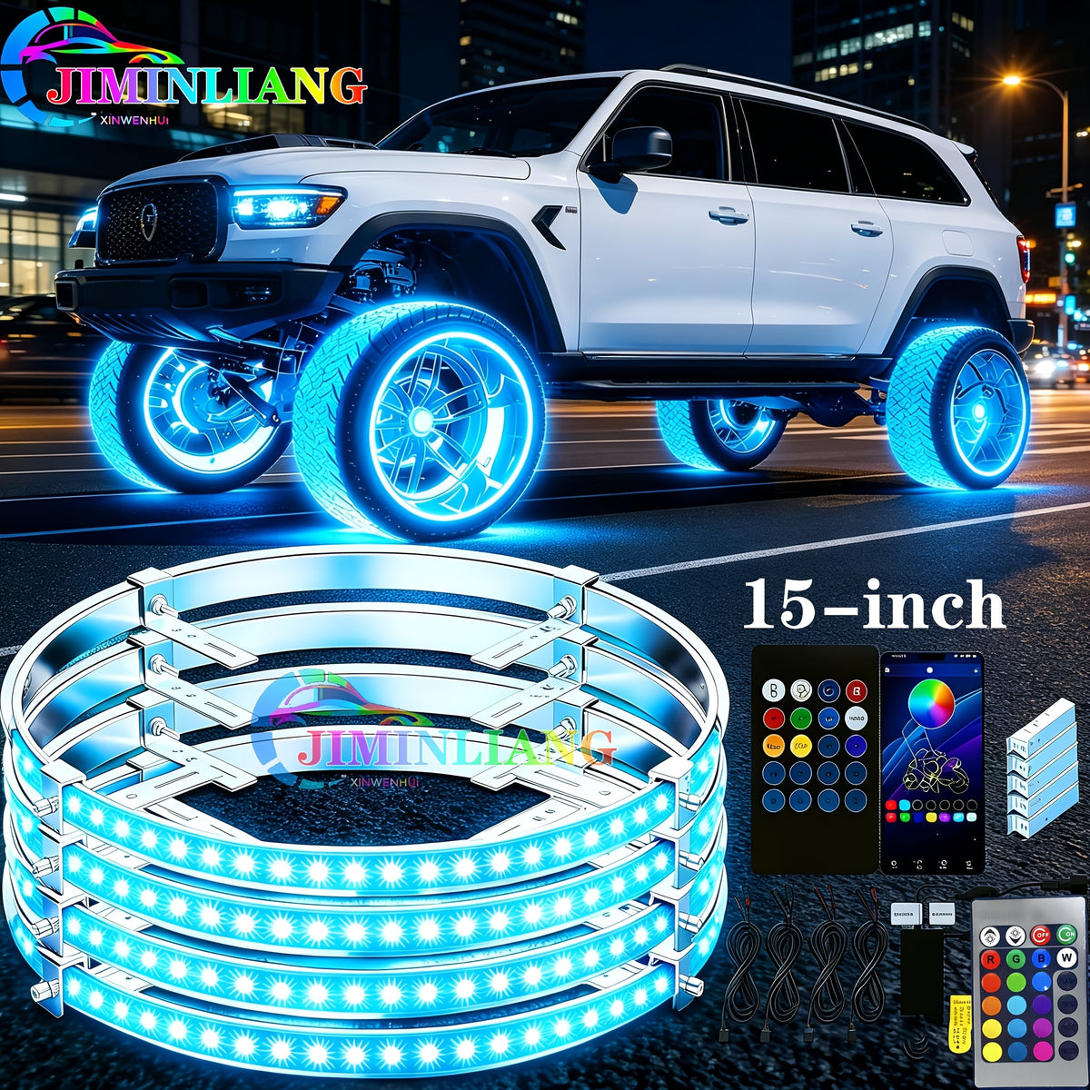 Car Underglow & Wheel Lights – App & Dual Control LED Chassis Ambient Light for Truck, Jeep Wrangler, Tesla, Ford & More