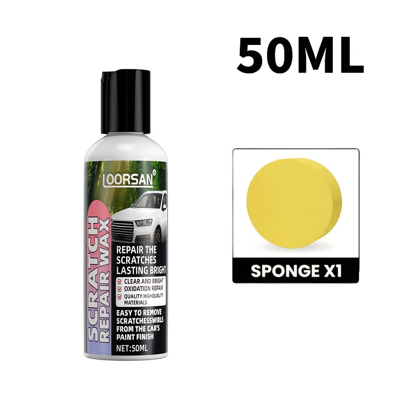 Car Scratch Repair Paste – Nano Swirl Remover, Wax & Polish Kit for Deep Scratch Fix, Paint Restoration, All Colors, 1.69oz + Sponge