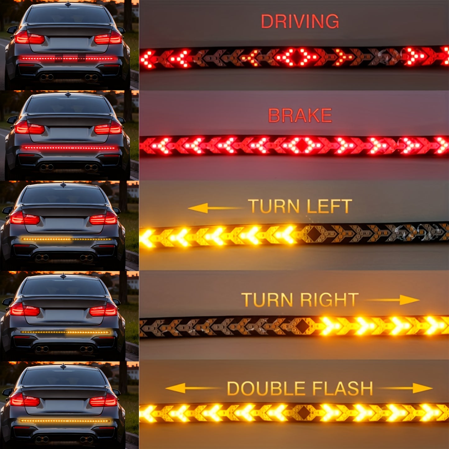 1pc, 60in LED Tailgate Striped Light for Trucks, Car Exterior Modern Vehicle Lighting, High Brightness Anti-rear-end LED Light Bar, Fish Bone Arrowhead Lamp for Pickup SUV, No-Drill Installation Bright Illumination for Enhanced Night Visibilityp