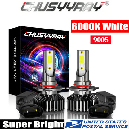 2pcs 9008/ H13 LED Headlight High/ Low Beam Bulbs Kit 12V 80W 6000K Cool White 27000LM Tow-Sided Ultra Bright COB Chip Plug And Play, Without Battery