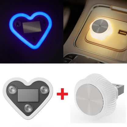 Car Interior Neon LED Mood Light – Heart & Flower Shaped Ambient Light for Car Window, Valentine's Day Car Decoration, 3 Colors