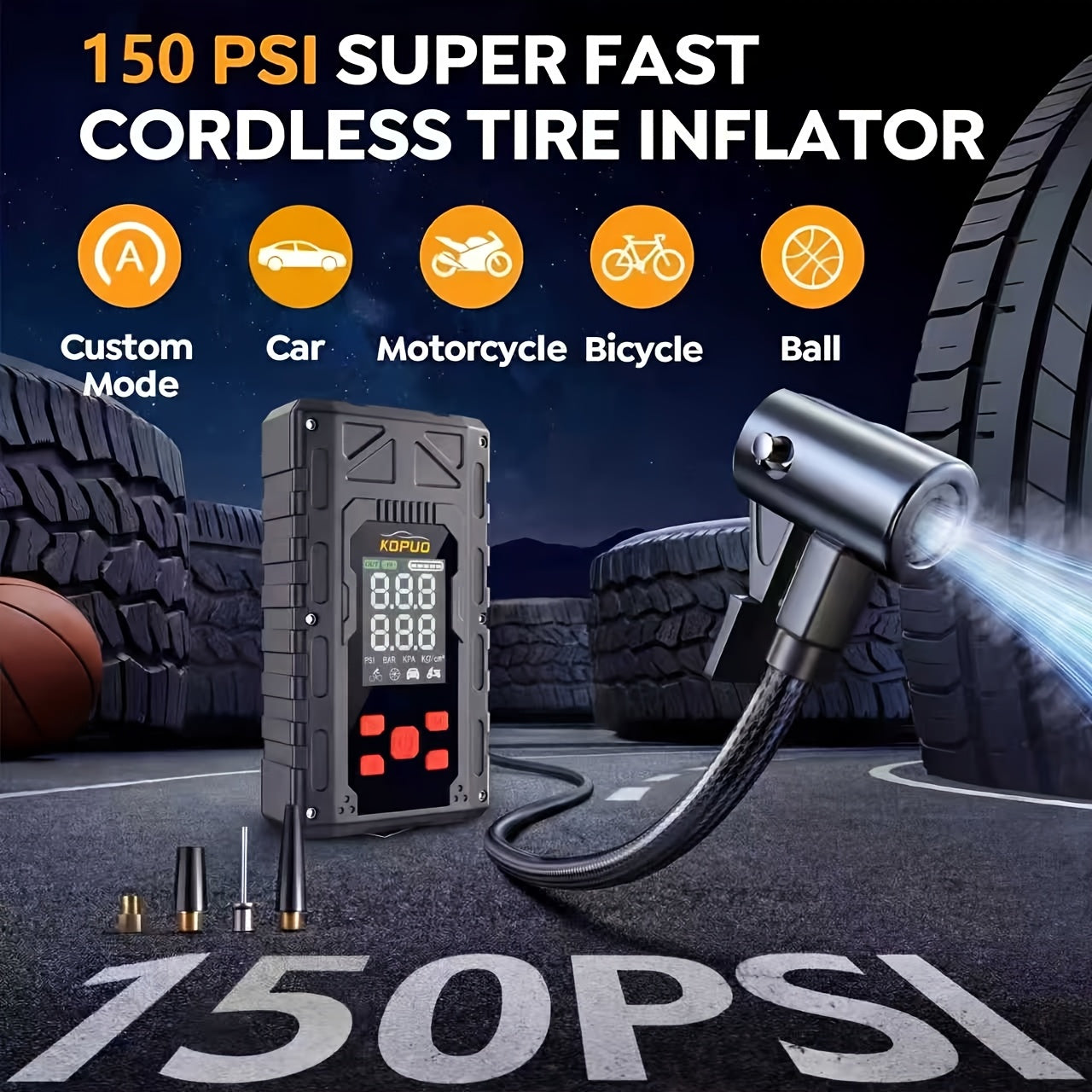 6000-20000A Peak Single Jump Starter Or 12V Portable Car Jump Starter with Air Compressor, Jump Starter Battery Pack with 150PSI Tire Inflator, 7-in-1 Multi-functional Battery Booster Power Bank with LED Light, Car Battery Charger, Roadside Assistanc