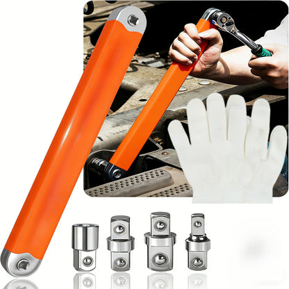 Professional Zero Offset Extension Wrench Set With 3/8 Ratchet Wrench, 15 Inch Impact Ready Ratchet Wrench With 1/2", 1/4" & 3/8" Square Drive Adapters, Universal Repair Tool For Narrow Spaces & Auto Maintenance