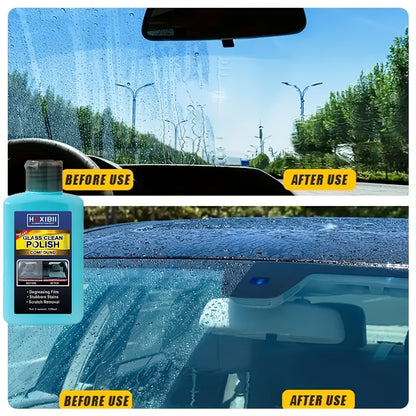 Car Glass Oil Film Cleaner, Glass Film Removal Paste, Car Windshield Glass Oil Film Remover for Auto and Home Eliminates Coatings to Restore Glass to Clear