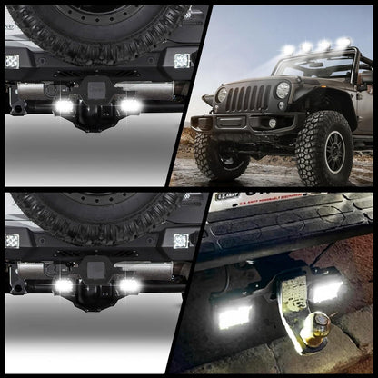 Hitch LED Lights, 4 Inch LED Work Light Pods with 2.5 Inch Towing Hitch Mount Brackets for Truck Trailer SUV Pickup Fit Dual Led Off-Road Driving Hitch Light Bar, Without Battery