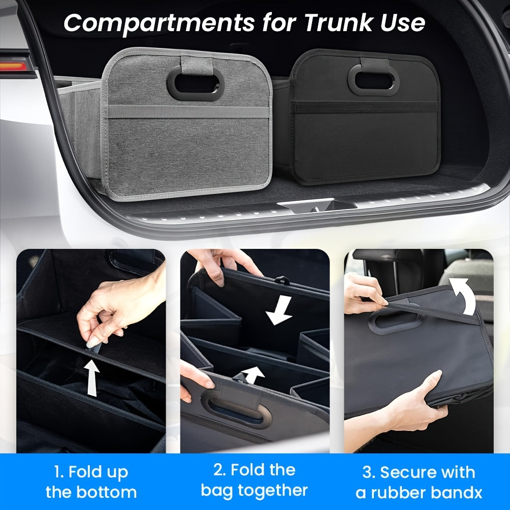 Portable, Durable, Foldable Car Storage Box with Handle - Suitable for All Cars, SUVs, and Minivans