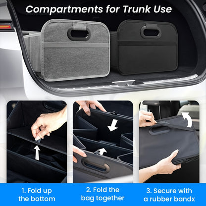 Portable, Durable, Foldable Car Storage Box with Handle - Suitable for All Cars, SUVs, and Minivans