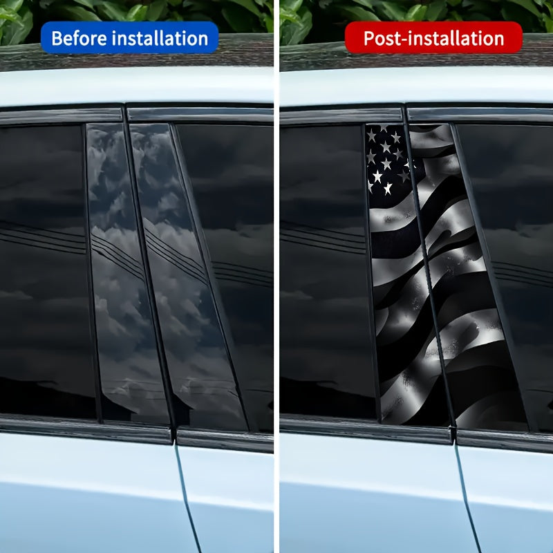 2pcs National Flag Pattern Car Stickers: Waterproof And Scratch-Resistant, Suitable for All Vehicle Models - Car Decoration for Festivals, Compatible with Laptops And Cars