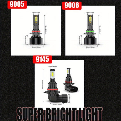 2/4/6pcs LED Headlight Bulbs Combo 9005+9006 Fit for Chevy Silverado for GMC Sierra 1500 1999-2006 High Low Beam, 12V 24V 230W Two-sided Ultra Bright COB Chip, Without Battery, Automotive Lighting, Clear Beam Lights, Highperformance Bulbs