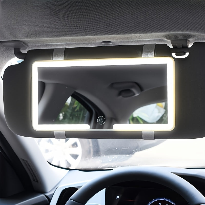 LED Car Visor Vanity Mirror – Rechargeable Ultra-Thin with 3 Light Modes, Sun Visor Mirror for Trucks & SUVs, Low Voltage, Gift for Women