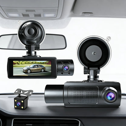0/64/512memory Card Optional 3-Channel Dash Cam with Smartphone Integration And Infrared Night Vision