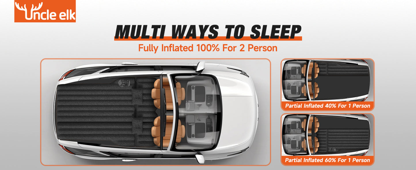 SUV Air Mattress: Inflatable Car Air Mattress for Camping, Flocking Car Bed with Air Pump And 2 Pillows, Portable Sleeping Pad Mattress for Home Car Travel Camping Black
