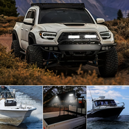 Various Combinations of 4"-21" [Long Strip Lights And Short LED Work Lights] for You to Choose from - Offroad for Jeep Truck Car, Without Battery