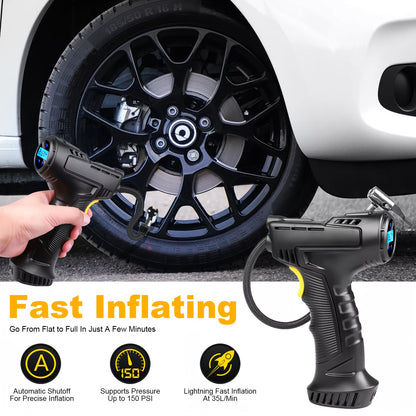 5200mah Wireless Rechargeable Air Compressor, Portable And Automatic Tire Inflator For Your Car, Bicycle And All Kinds Of Balls, Tire Inflator, Car Tire Air Pump, Tire Pressure Gauge, Portable Air Compressor, Air Pump, Tire Pump, Air Compressor