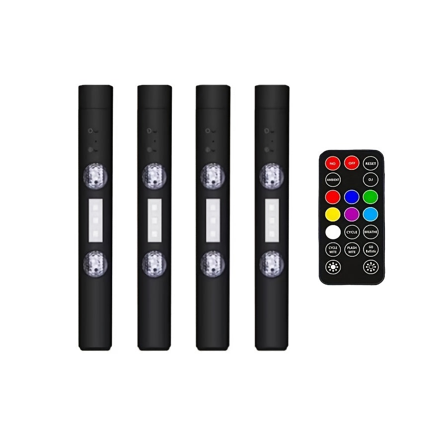 Car LED Lights Interior Auto Sensor USB RGB Ambient Atmosphere Neon Accent Lighting Cool Accessories Magnetic Strip Inside Car Roof Ceiling Footwell Hood Remote Music Sound Sync 12V