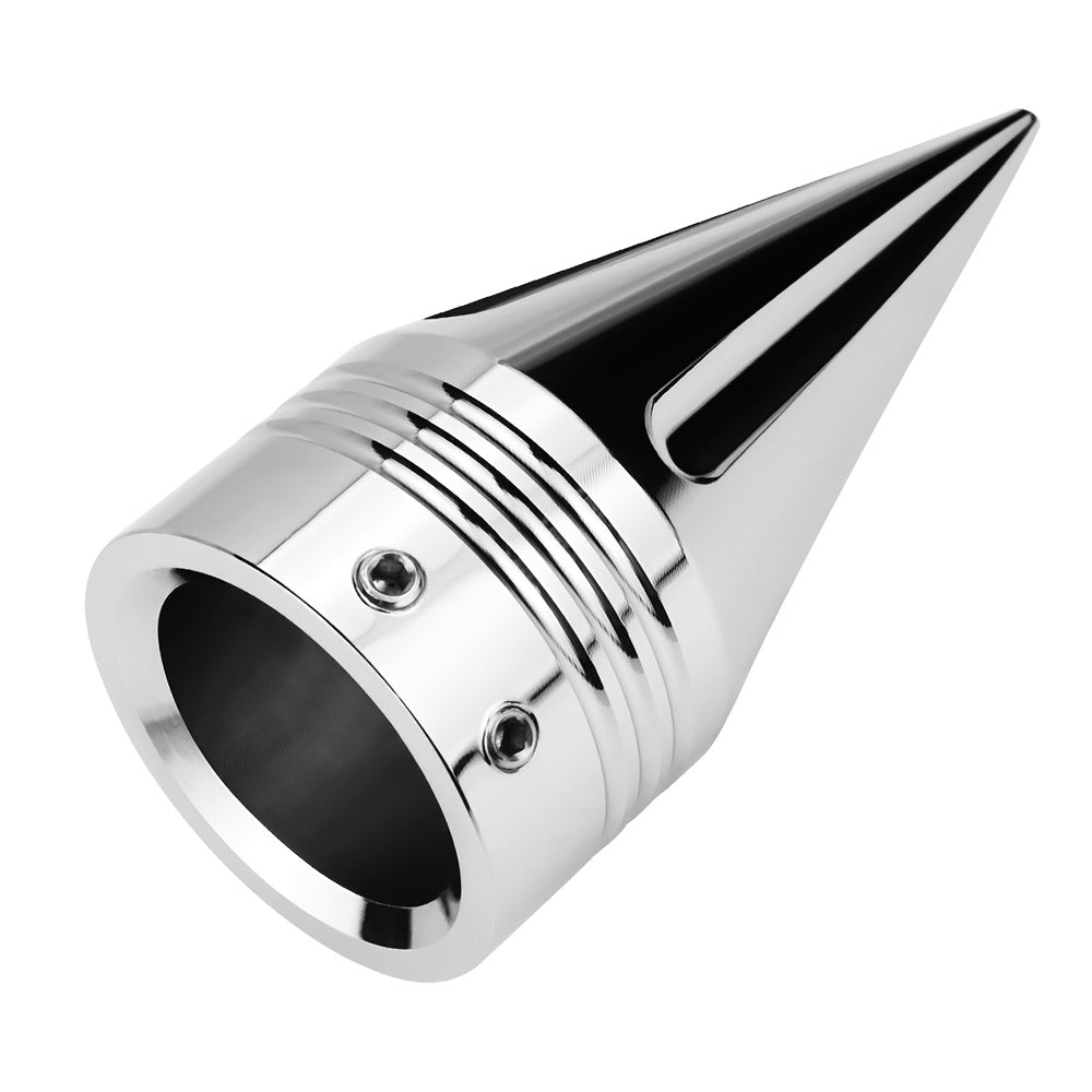 Motorcycle Front Axle Nut Covers CNC Spike Caps 3.6" – Fits Harley Touring Street Glide Road King Electra Glide Tri Glide 2008+, Black & Silver, Pair