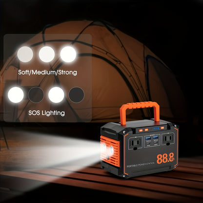 88.8WH Solar Generator Portable Power Station with 30W Solar Panels, 24000mAh Solar Power Bank AC DC USB Ports for Outdoor Solar Lights, Camping Tents, Emergency Outdoor Home Use, CPAP, Fans, Laptops, Emergency, Gifts (Solar Panel Optional)