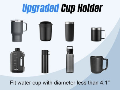 [2-In-1 Cup Phone Holder] Car Cup Holder Phone Mount, Upgraded 2-In-1 Car Cup Phone Holder Expander with Adjustable Base, 360-Degree Rotation, Cup Phone Holder for Car Compatible with Iphone, Samsung & All Smartphones